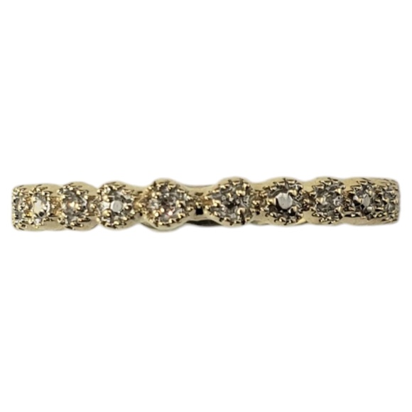 14 Karat Yellow Gold Diamond Eternity Band Ring Size 7 #20543 - Picture 1 of 6